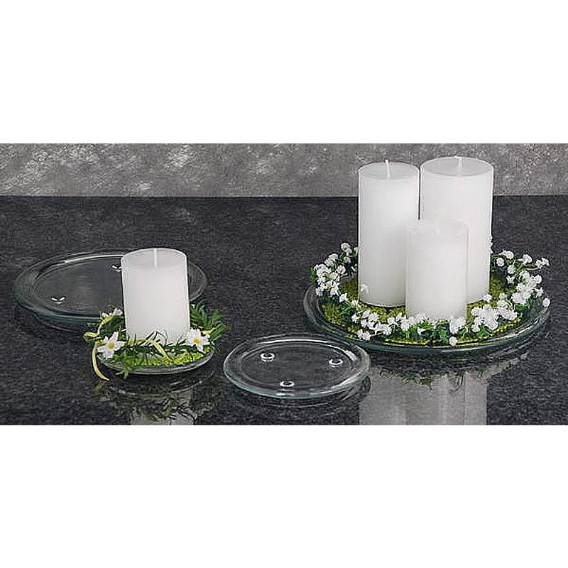 Kerzenteller aus Glas, Glasteller