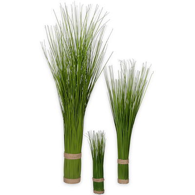 Deko-Gras mit Jutekordel, Kunstpflanze, knstliches Gras