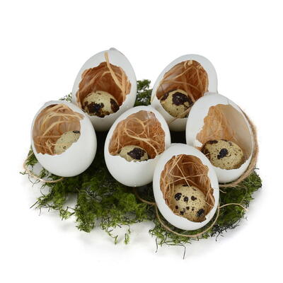 Dekohnger Ei mit Wachtelei, Ei zum Hngen, Osterdeko, Osterei-Hnger, Anhnger Ei