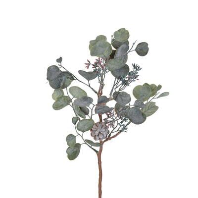 Eukalytpuszweig mit Zapfen, knstlicher Eukalyptus, Blattwerk knstlich, Seidenblume