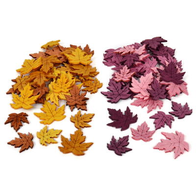 Herbstbltter aus Holz, Streudeko, Streuartikel Ahornblatt, Herbstdeko