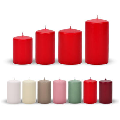 Stumpenkerze, Kerze, Flachkopfkerze, Safe Candle, Kerze uni, einfarbige Kerze