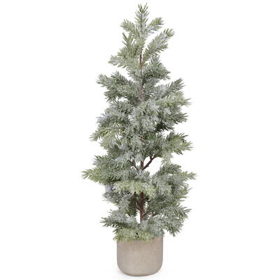 Tannenbaum beschneit im Keramiktopf, knstlicher Weihnachtsbaum, Dekobaum