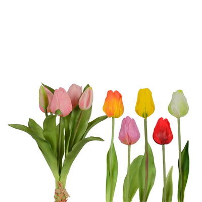 Tulpen-Bund Real Touch, Frhlingsblumen, Seidenblumen, Kunstblumen, Ostern, knstliche Tulpen