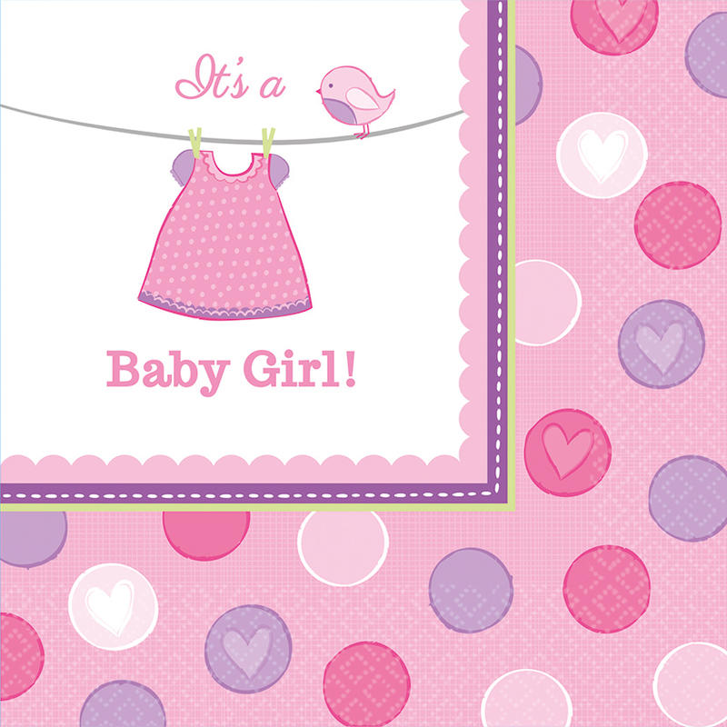   16 Servietten -Its a Girl-, Party Deko, Baby-Party Mdchen, Geburt, Tischdekoration