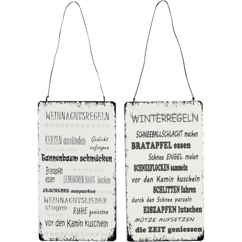 WANDSCHILD Metallschild WINTERREGELN Dekoration Shabby Weihnachten Geschenk WANDSCHILD Metallschild WINTERREGELN Dekoration Shabby Weihnachten Geschenk