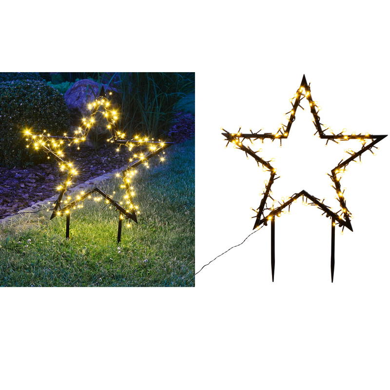 60cm Gartenstecker beleuchtet Gartendeko Stern 150 LED Garten-Leuchtstern Gr 