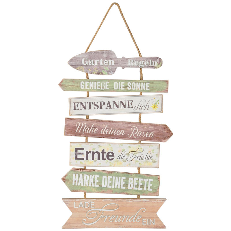 Holzschild Gartenregeln, Gartendeko, Dekoschild, Schild ...