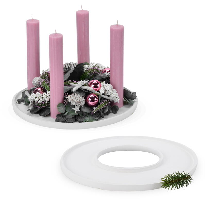  Holztablett, Holzring, Holzkranz, Unterlage fr Kerzen, Adventskranzunterlage, Kranzunterlage 