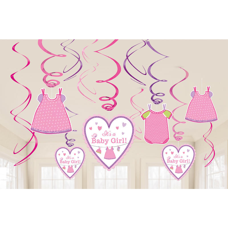 15 tlg Deko Set  Geburt Mädchen Taufe Baby Party Dekoration Freudiges Ereignis 