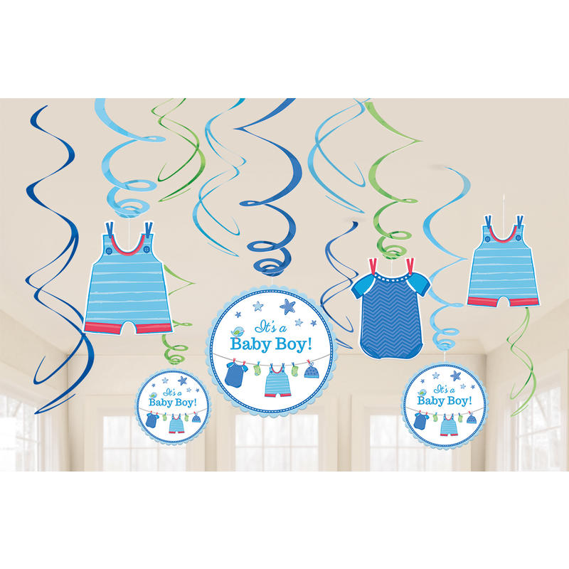  Its a Baby Boy - Deko-Spiralen , Party Deko, Baby-Party Junge, Geburt
