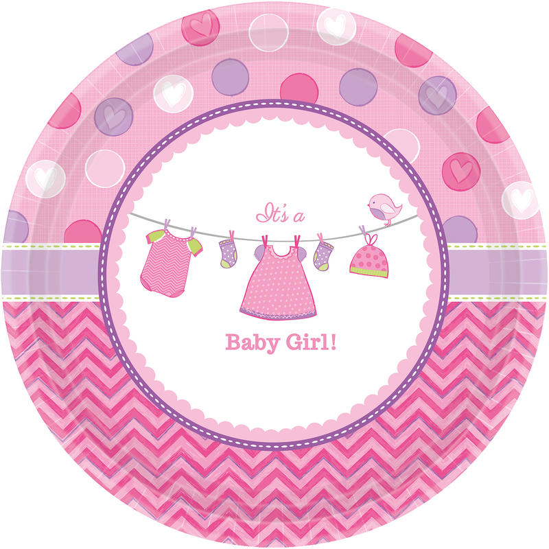   Its a Baby Girl - Party-Teller , Pappteller, Party Deko, Baby-Party Mdchen, Geburt, Tischdekoration