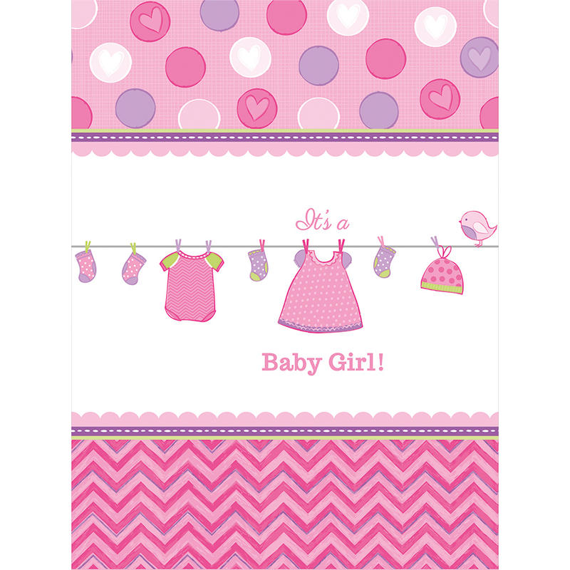   Its a Baby Girl - Tischdecke, Party Deko, Baby-Party Mdchen, Geburt, Tischdekoration