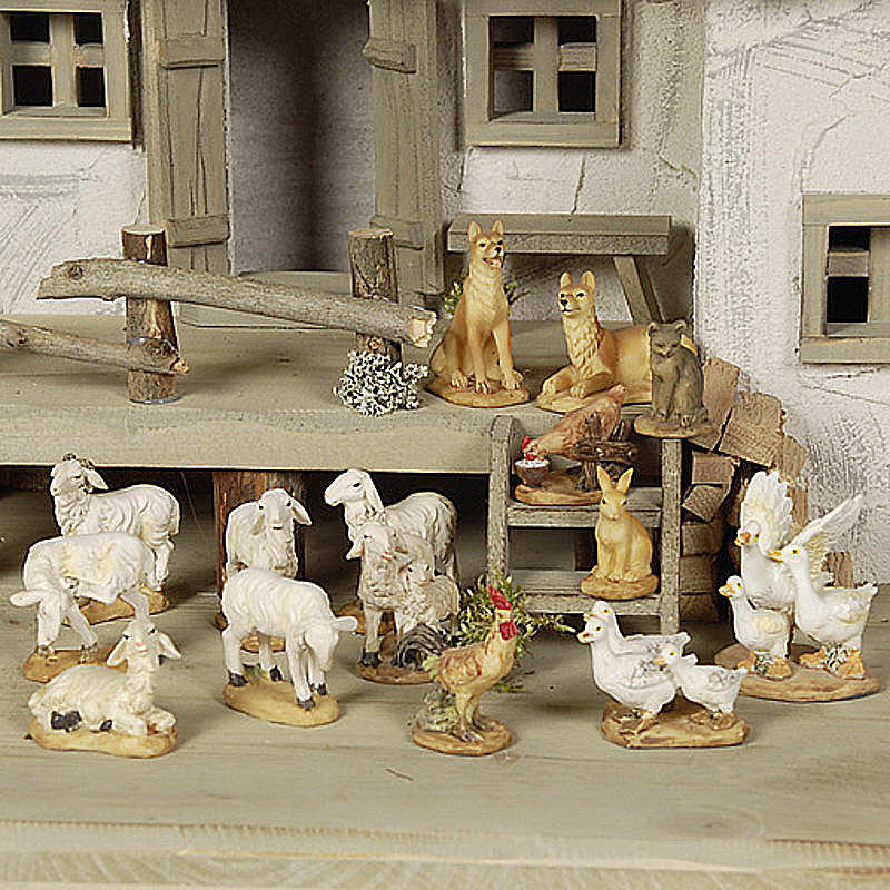   Krippenfiguren Tierset Schafe und Hoftiere, Krippentiere, Krippefiguren, Weihnachtskrippe, Weihnachsdeko