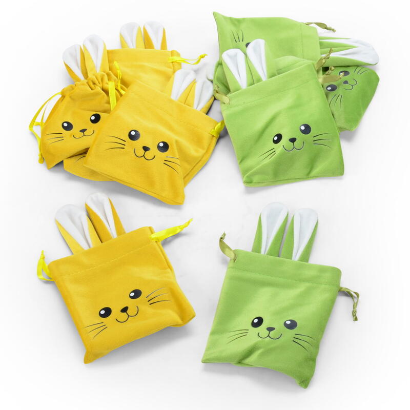  Samt-Beutel Osterhase, Geschenkbeutel Osterhase, Osterhasen-Beutel, Geschenks�ckchen Ostern, Osters�ckchen, Osterhase   