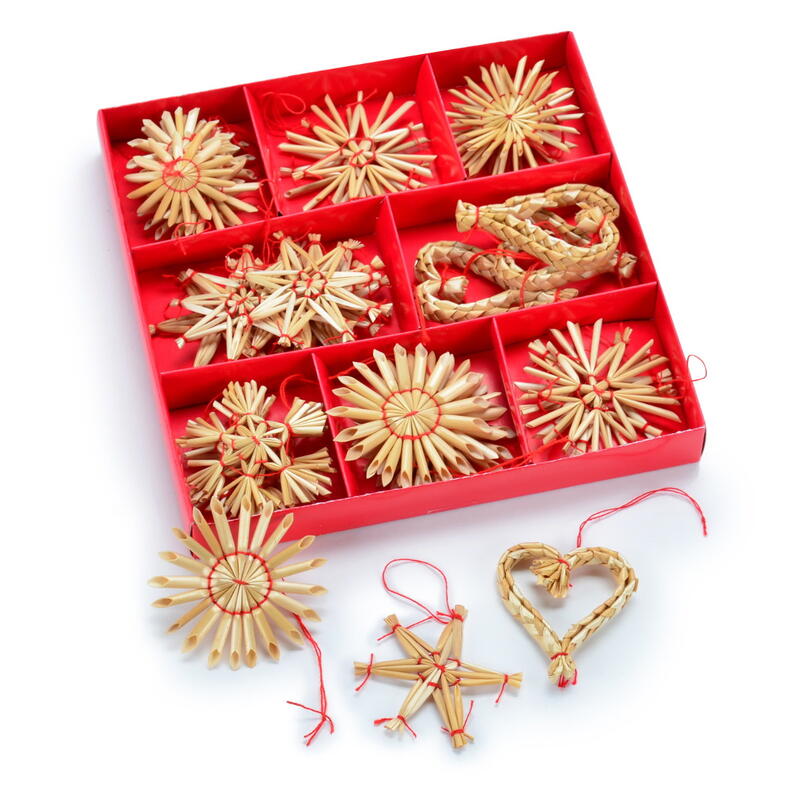  Sterne, Stern, Strohstern, Strohsterne, Stroh-Stern, Strohstern-Sortiment , Sternh�nger, Weihnachtsdeko, Baumschmuck 