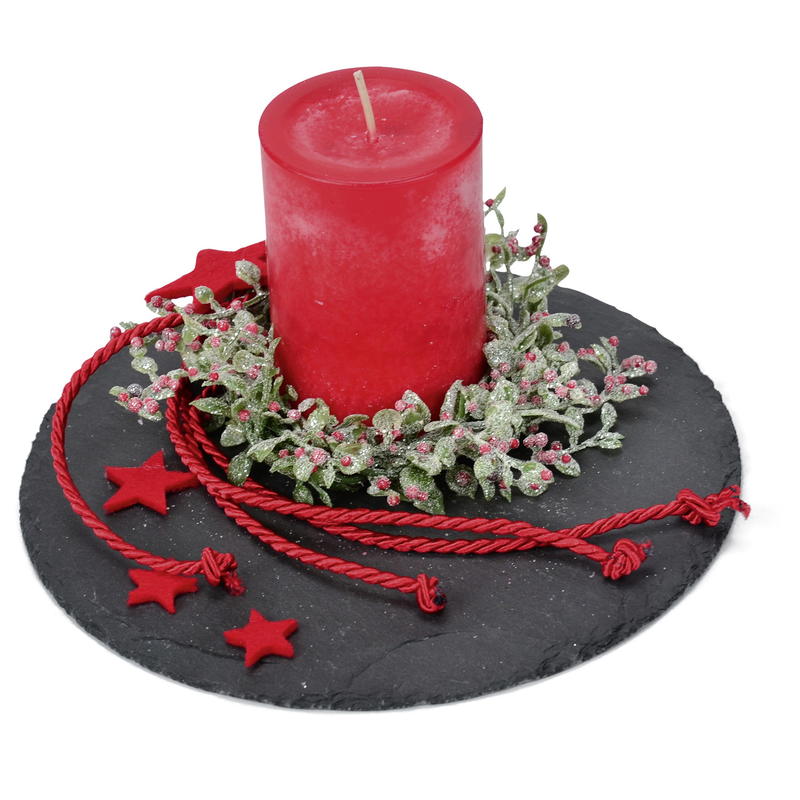 Ilex-Kranz für Kerzen, Weihnachtsdeko Bild 2