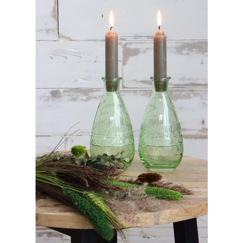 Glasflasche Rom mit strukturierter Oberflche, Glasvase, Blumevase, Glasgef, Kerzenhalter, Kerzenstnder Bild 2