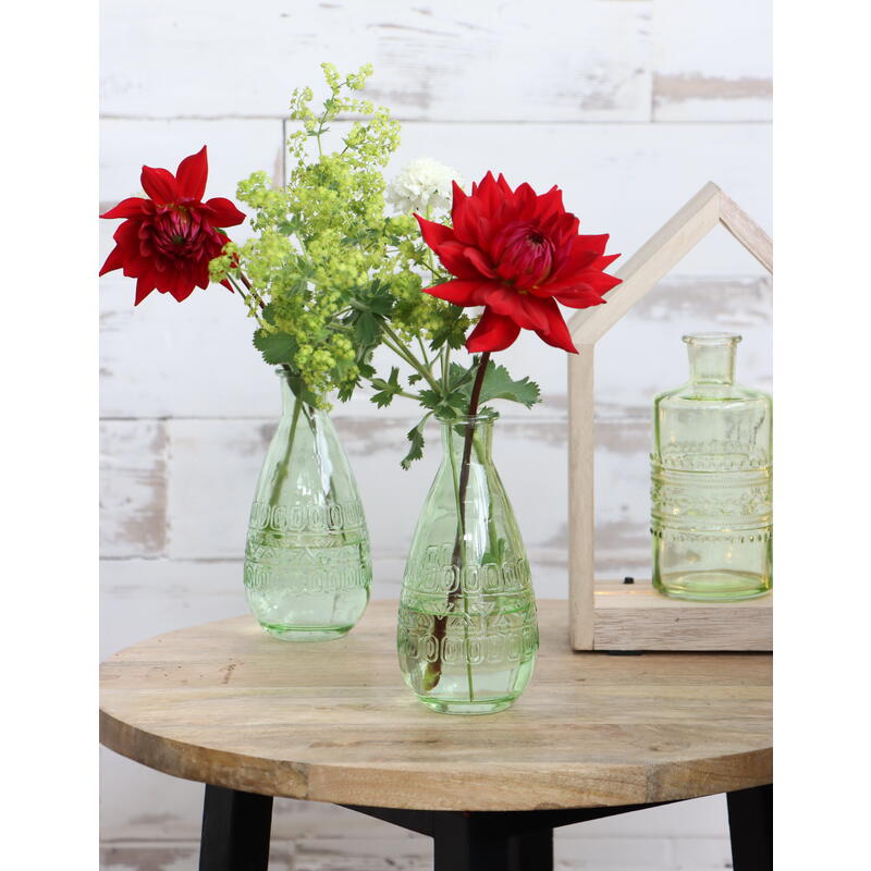 Glasflasche Rom mit strukturierter Oberflche, Glasvase, Blumevase, Glasgef, Kerzenhalter, Kerzenstnder Bild 3