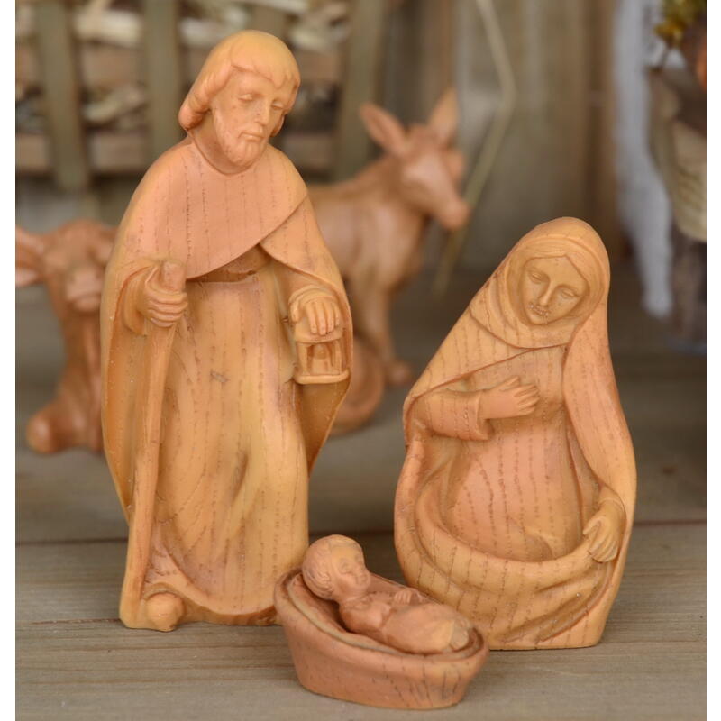 Krippenfiguren modern in Holzoptik, Weihnachtskrippe Bild 3