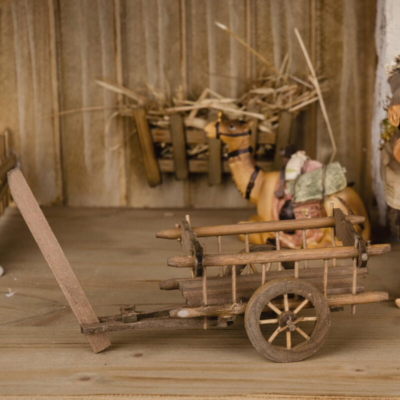 Ochsenwagen aus Holz, Ochsenkarren, Krippenzubehör, Weihnachtsfiguren Bild 2