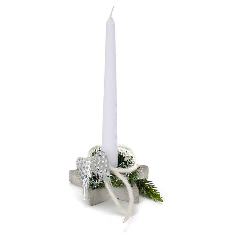 Kerzenhalter Stern, Kerzenhalter Beton, Kerzenhalter grau, Kerzenstnder, Weihnachtsdeko Bild 2