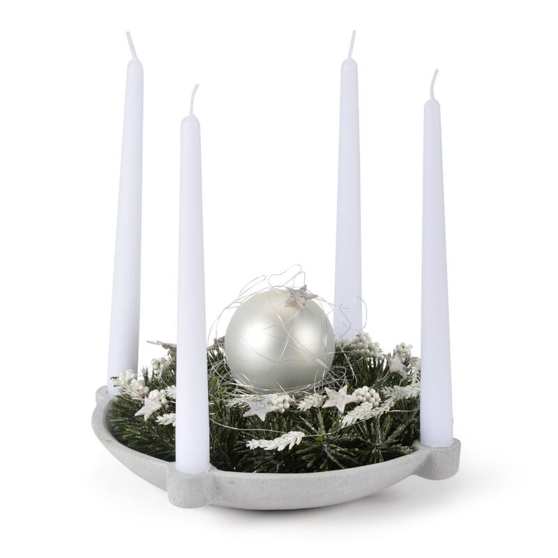 Kerzenteller aus Zement fr Stab-/Spitzkerzen, Adventsteller, Adventskranz, Adventsdeko Bild 2
