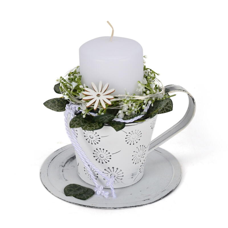 Pflanztasse Pusteblume, Pflanzgef aus Zink, bertopf Zink, Metalltopf, Tasse aus Zink Bild 2