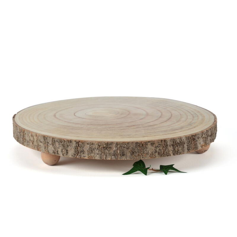 Paulowniaholz-Tortenplatte, Holzscheibe, Baumscheibe, Naturdeko, Tortenplatte aus Holz, Dekoplatte Bild 2