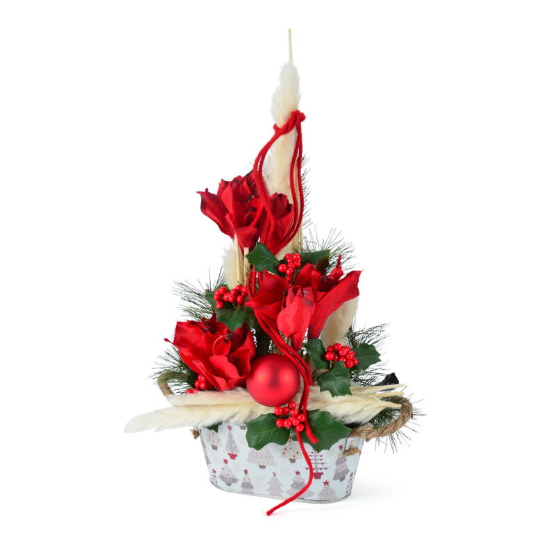 Zink-Jardiniere Bumchen, Zinktopf, Zinkwanne, bertopf aus Zink, Pflanzschale, Pflanzgef, Weihnachtsdeko, Weihnachtstopf Bild 2