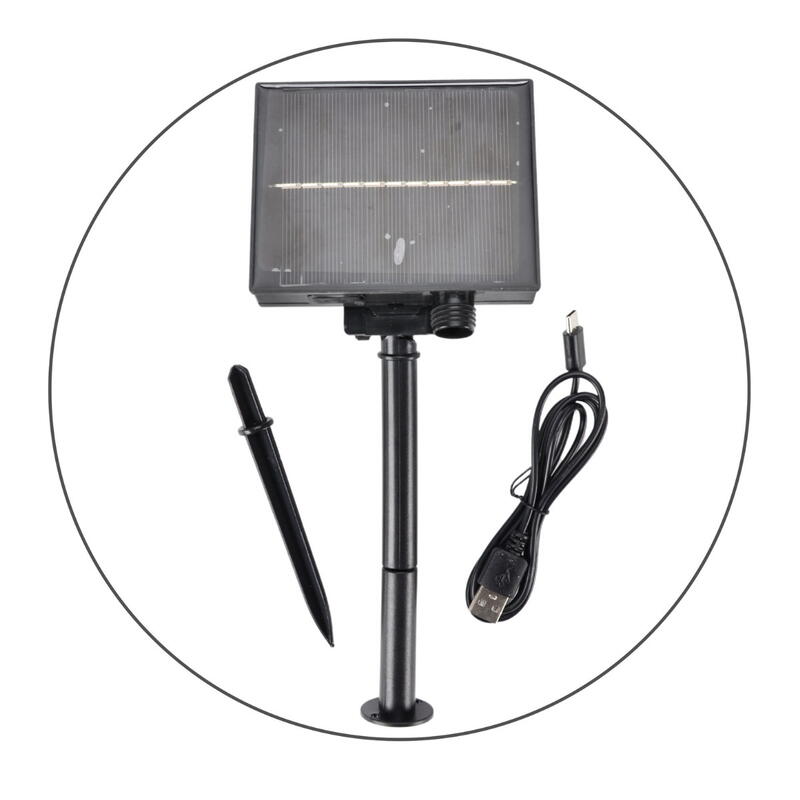 Solar Basisbeleuchtung, LED-Beleuchtung Solar, Strangbeleuchtung schwarz solar, LED Auenbeleuchtung Bild 2