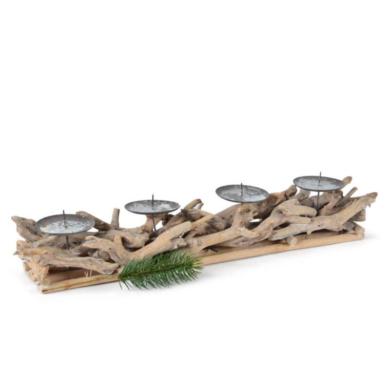 Treibholz-Kerzenstnder rechteckig, Kerzenhalter aus Treibholz, Adventskranz, Advent, Kerzenstnder Holz Bild 2