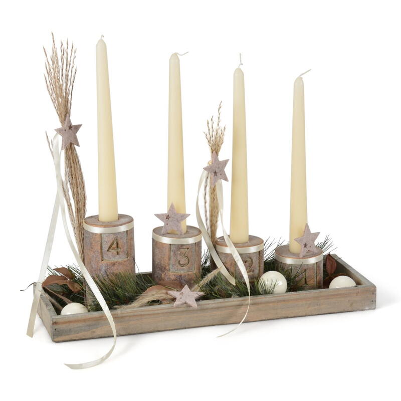 Zement-Kerzenhalter-Set, Kerzenhalter aus Zement, Advents-Kerzenhalter, Kerzenhalter 1-4, Kerzenstnder fr Stabkerzen, Kerzenst Bild 2