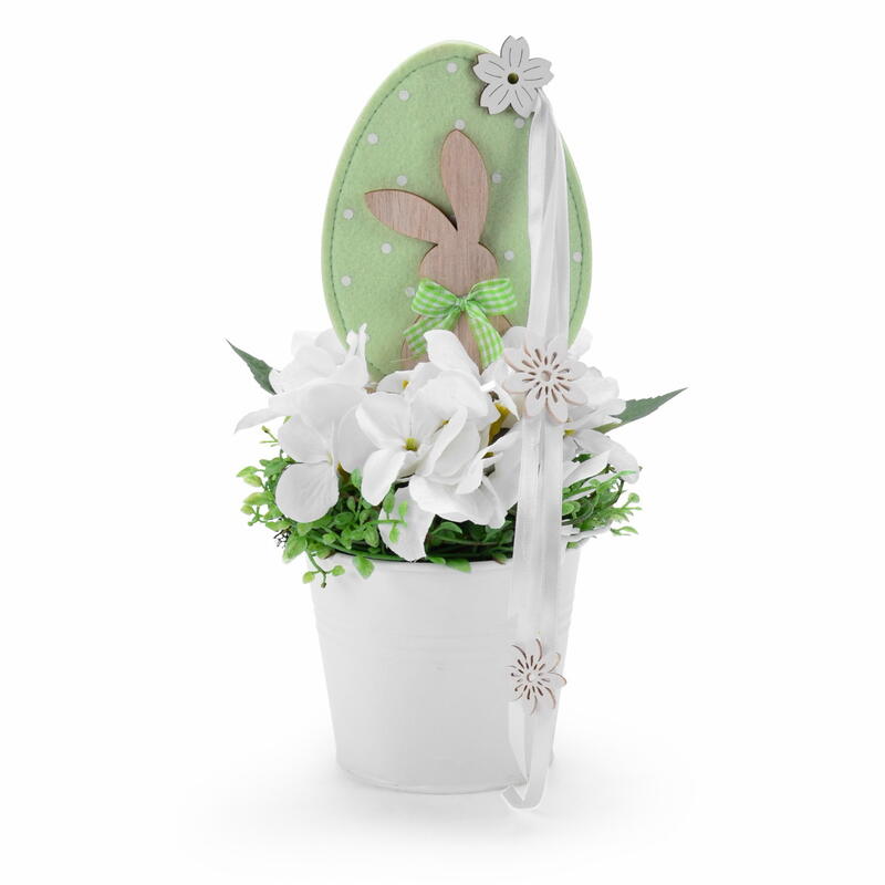 Filzei mit Hase, Osterei aus Filz, Deko-Aufsteller Ei, Osterdeko, Osterhase, Holzhase im Filzei Bild 2