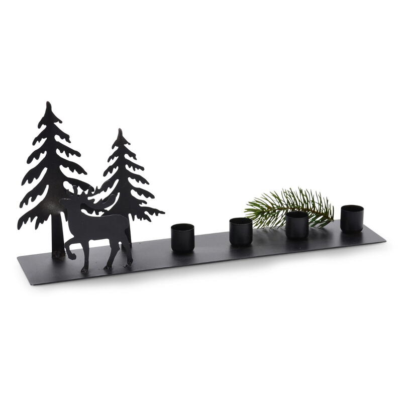 Kerzenhalter Wald, Adventsdeko, Adventkranz, Kerzenstnder, Metall-Kerzenhalter  Bild 2
