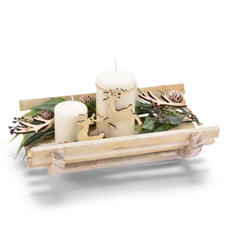  Weihnachtsh�nger-Mix, Dekoh�nger Weihnachten, Dekoh�nger Tanne, Dekoh�nger Hirsch, Geweih zum H�ngen, Holzh�nger Wintermotive Bild 2