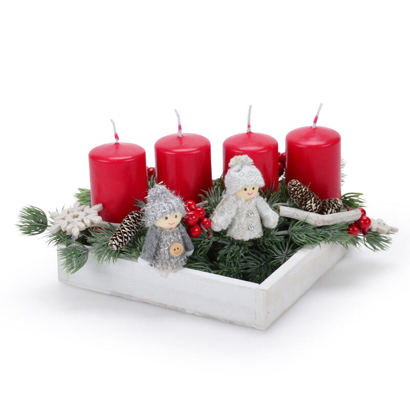 Winterkinder wei�-silber, H�nger Winterkind, Christbaumschmuck, Geschenkanh�nger, Dekofigur, Winterdeko, Weihnachtsdeko Bild 2
