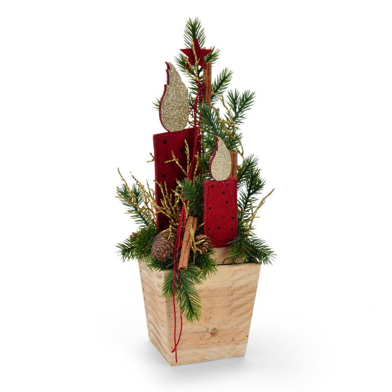 Filzkerze, Kerze aus Filz, Dekokerze, Weihnachtsdeko, Weihnachtskerze, Aufsteller Kerze Bild 2