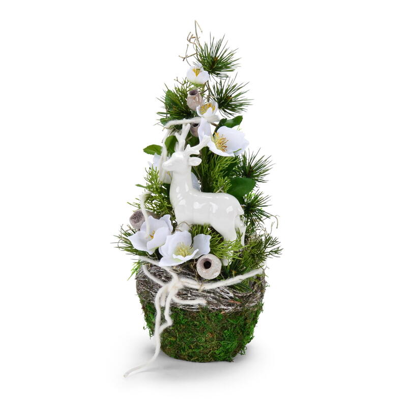 Hirsch Wallis Porzellan wei, Dekofigur Hirsch, Porzellanhirsch, Deko-Hirsch, Elch , Winterdeko, Weihnachtsdeko Bild 3