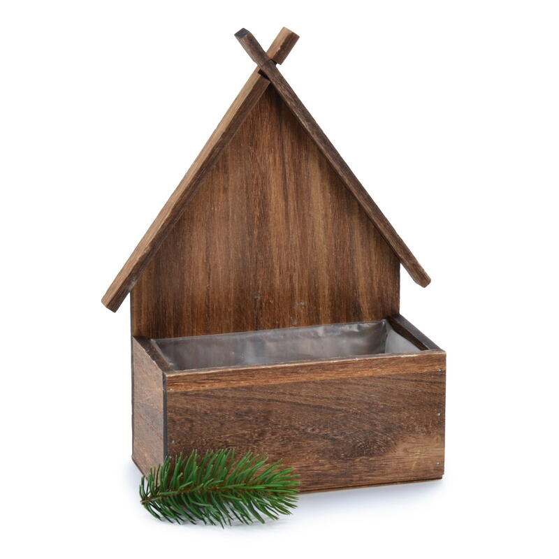 Pflanzkiste, Holz-Pflanzkiste, Holzkiste Haus, Pflanzgef Haus, Holzhaus zum Bepflanzen, bertopf Bild 2