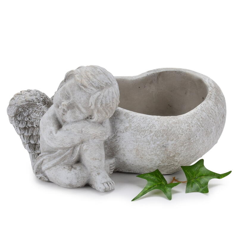 Pflanzschale Herz mit Engel, Engel mit Herz, Grabschmuck, Trauerschmuck, Pflanzschale Engel, Pflanzschale Herz, Grabschale Herz Bild 2