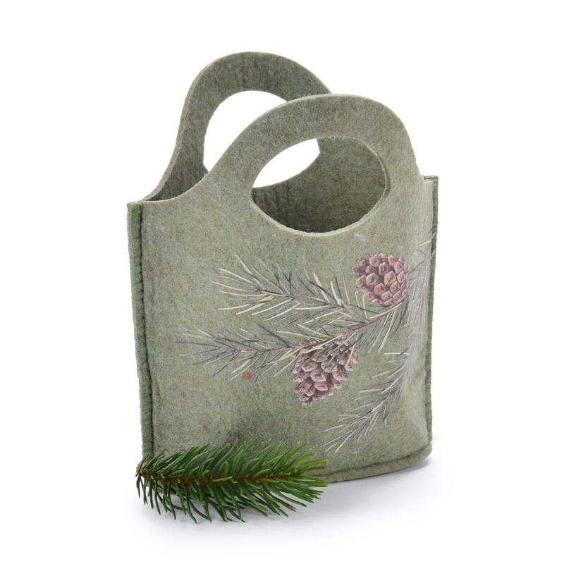 Tasche aus Filz, Filztasche, Pflanztasche, Dekotasche, Weihnachtsdeko, Winterdeko Bild 2