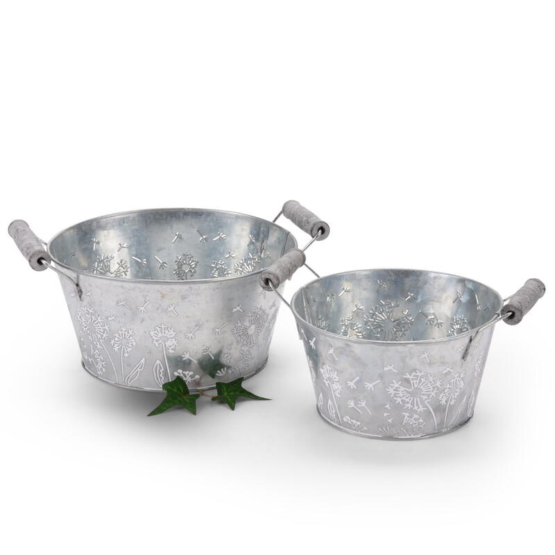 Pflanzwanne Pussella, Zink-Pflanzwanne, Pflanzjardiniere aus Zink, Zinkwanne, Pflanztopf, Metall-Pflanzgef�� Bild 2