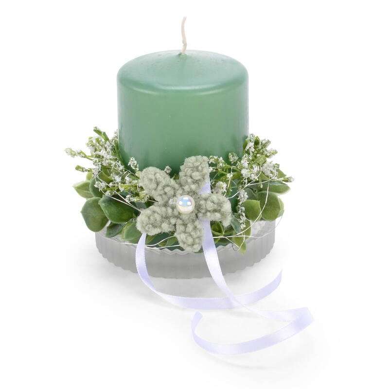 Filzbl�te mit Fell und Perle, Bl�te zum Streuen, Streuartikel Blume, Bl�tenstreuer, Filzblume zum Streuen,Tischdeko Bild 2