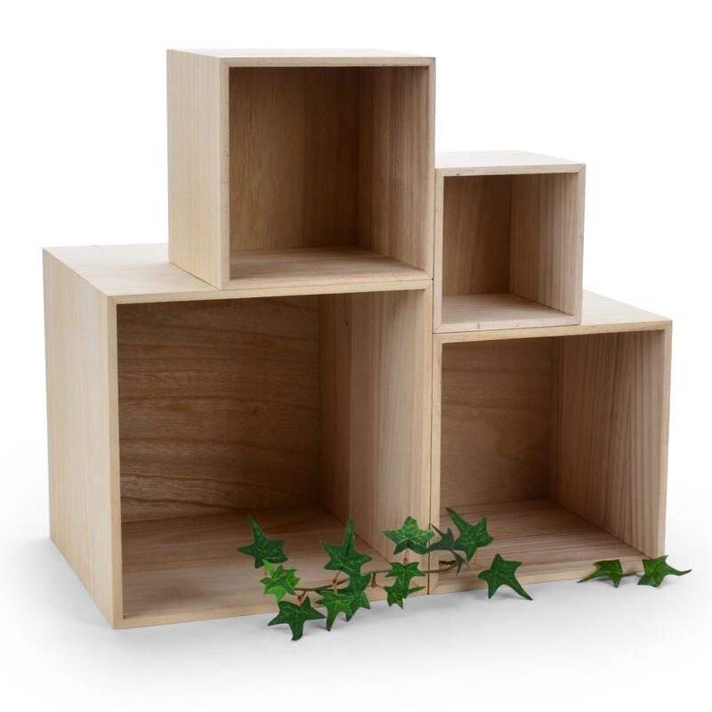 Holzw�rfel-Set, Holzkisten, Kisten aus Holz, Deko-Kisten  Bild 2