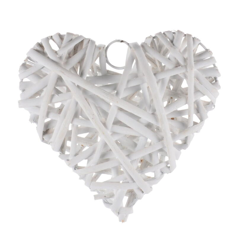 Weiden-Herz, Weidenherz, Rattan-Herz, Dekoherz, Herzdeko, Hochzeitsdeko, H�nger Herz wei� Bild 2