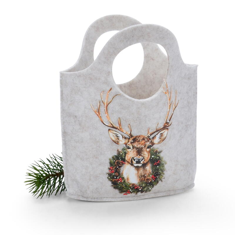 Tasche aus Filz, Filztasche, Pflanztasche, Dekotasche, Weihnachtsdeko, Winterdeko Bild 2