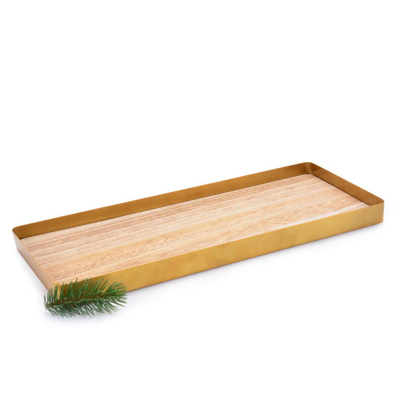 Metall/Holz-Tablett, Tablett, Tabletts, Dekotablett, Metall-Tablett, Holz-Tablett Bild 2