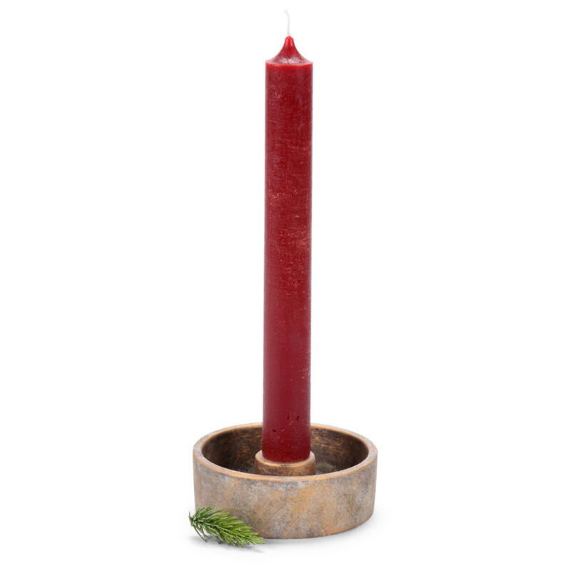 Zement-Kerzenhalterschale, Kerzenhalter aus Zement, Kerzenstnder fr Stabkerzen, Adventsschale, Kerzenhalterschale, Antikgold D Bild 2