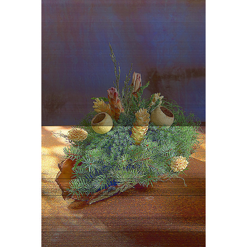 Protea Pink Auslese natur, Grabgestecke, Grabschmuck, Allerheiligengestecke, Trauerfloristik, Trockenblumen Bild 2